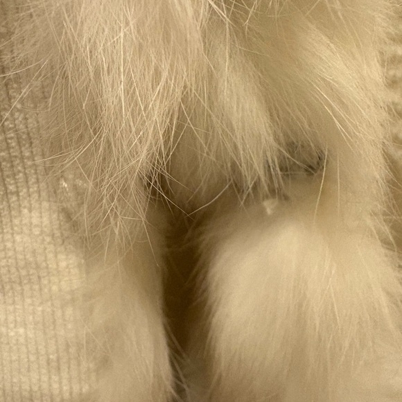 Vintage Y2K Sheri Bodell Corduroy White 100% Rabbit Fur Trim Jacket Sz XS - Picture 10 of 16